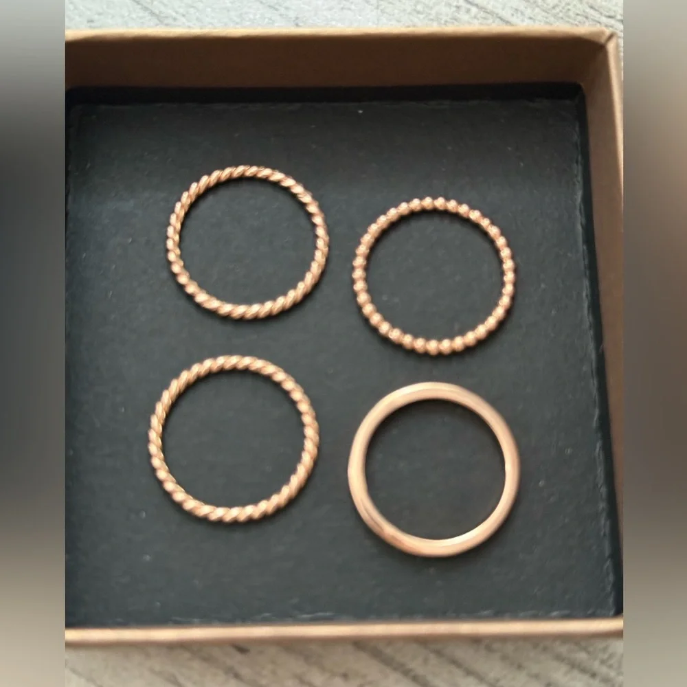 Rose Gold stackable ring set